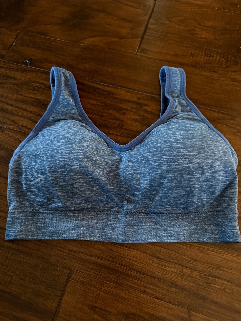 Jockey Heathered Blue Seamless Padded Sports Bra
